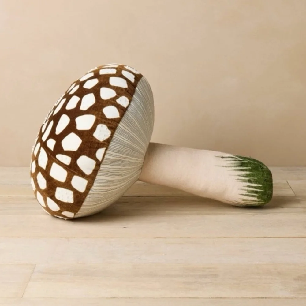 Mushroom Accent Pillow - Brown and Green - Picture 1 of 1